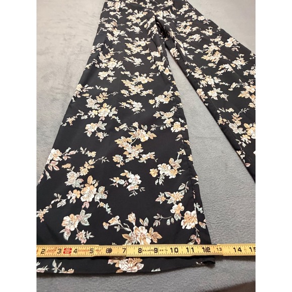 FATE Floral Boho Whimsical Print Crop Top Crotchet Wide Leg Pants Set Black SZ M - Picture 8 of 15